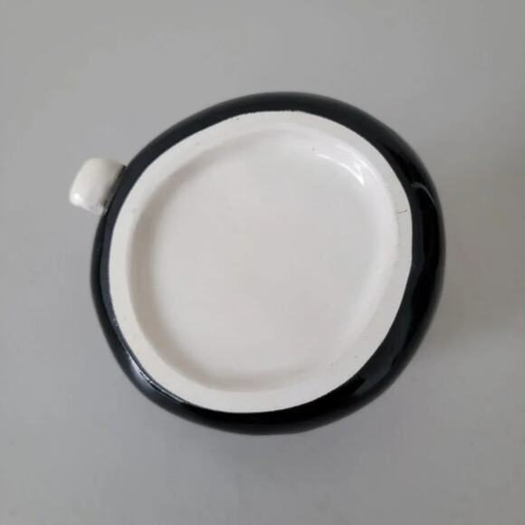 Stylized Cat Ceramic Mug Black Cream Figural Coffee Cup Cat Lover Collectible - Picture 6 of 8